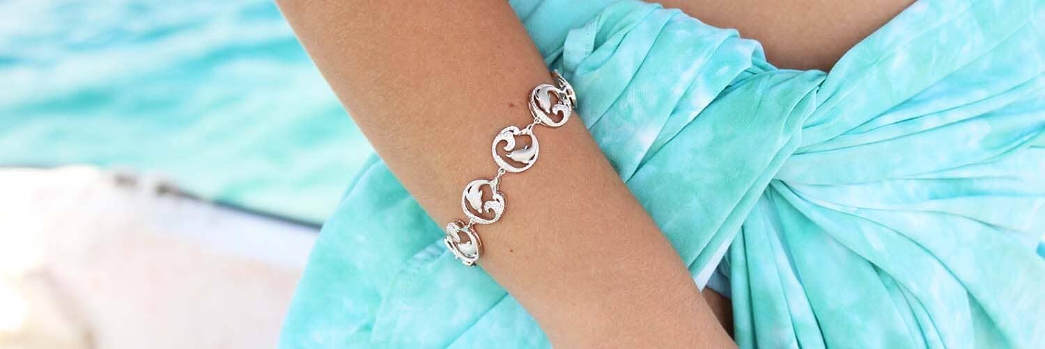 Knotted Links Sterling Silver Toggle Bracelet For Woman 