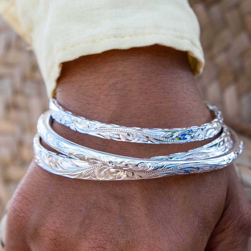 Styling Engraved Hawaiian Heirloom Bangles to Elevate Your Outfit