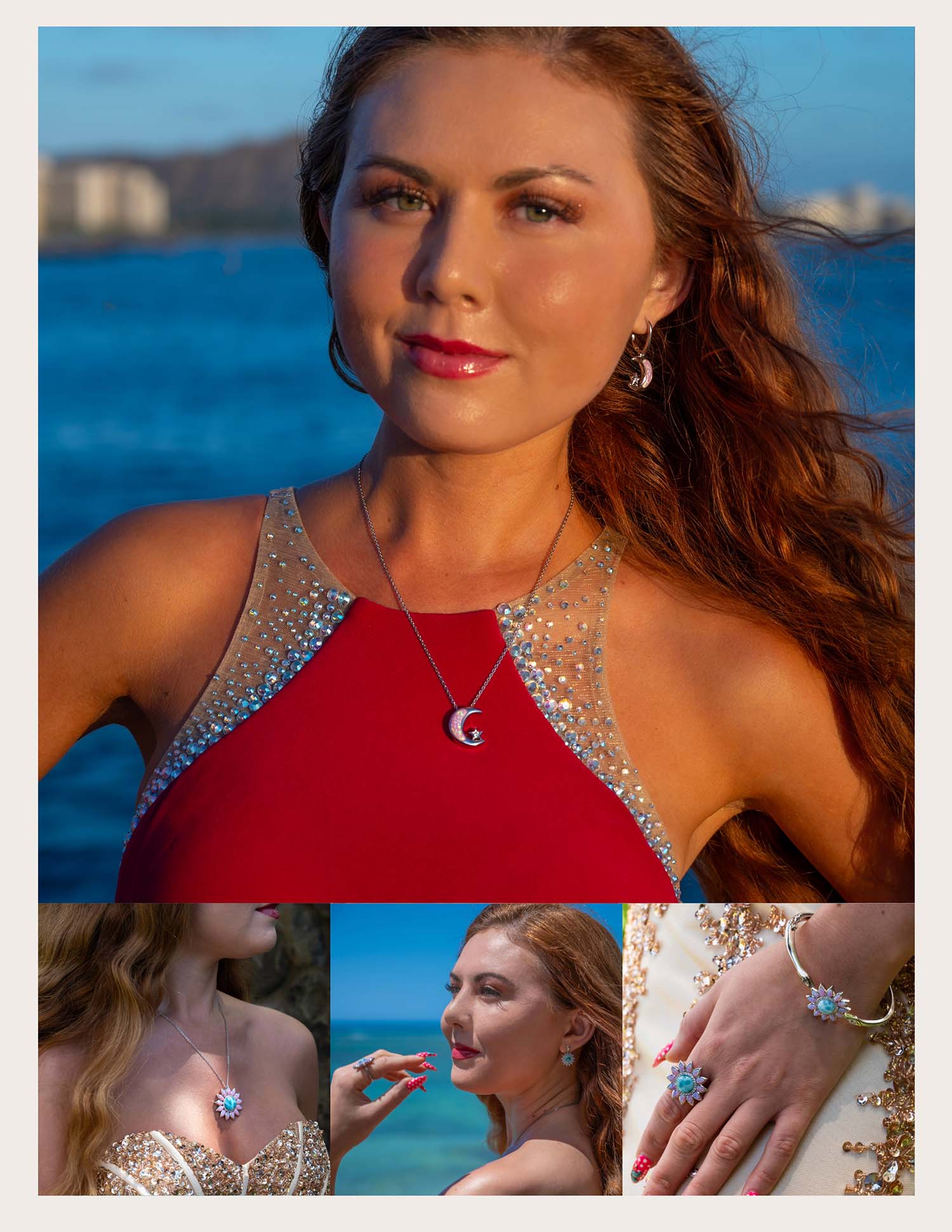 Miss Nu'uanu USA - Official Jewelry Sponsor to the Miss Hawaii USA 2024 pageant - featuring our sustainable pink opal jewelry collection