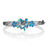 Paradise Opal Honu & Plumeria Bangle