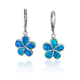 Paradise Opal Plumeria Lever Back Earrings