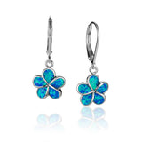 Paradise Opal Plumeria Lever Back Earrings