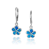 Paradise Opal Plumeria Lever Back Earrings