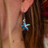 Paradise Opal Starfish Lever Back Earrings