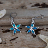 Paradise Opal Starfish Lever Back Earrings