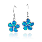 Paradise Opal Plumeria Hook Earrings