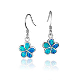 Paradise Opal Plumeria Hook Earrings