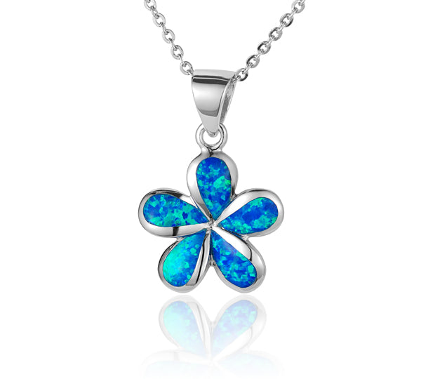 Paradise Opal Plumeria Pendant