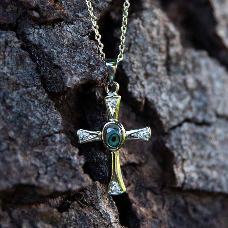 Abalone Centered Cross Pendant Pendant Island by Koa Nani 