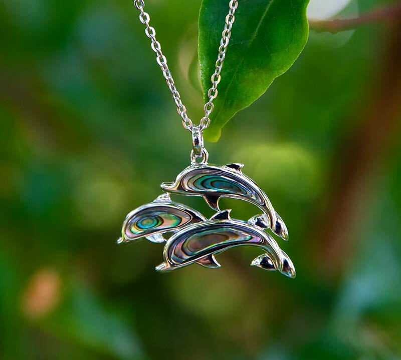 Abalone Dolphin Ohana Pendant Pendant Island by Koa Nani 