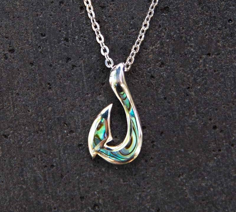 Abalone Fishhook Pendant Pendant Island by Koa Nani 