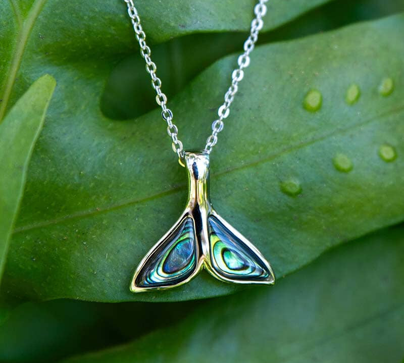 Abalone Majestic Whale Tail Pendant Pendant Island by Koa Nani 