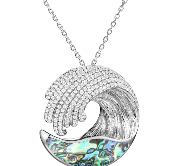 Abalone Ocean Wave Pendant Pendant Island by Koa Nani Large 