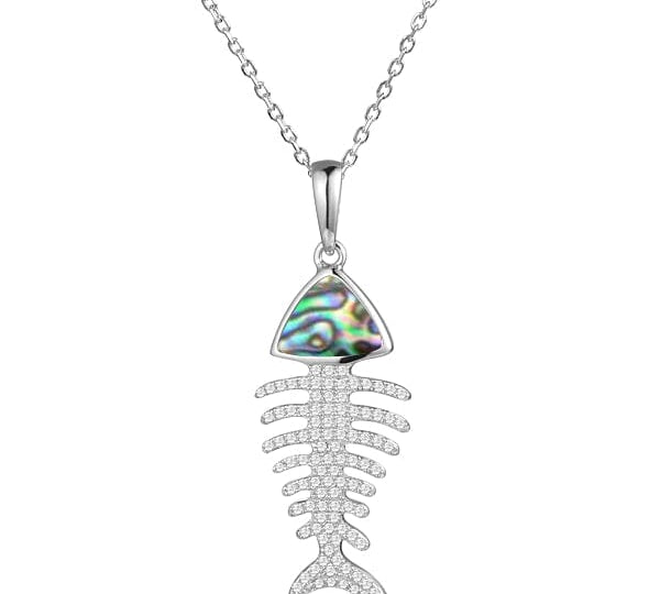 Abalone Pavé Fishbone Pendant Pendant Island by Koa Nani Large 