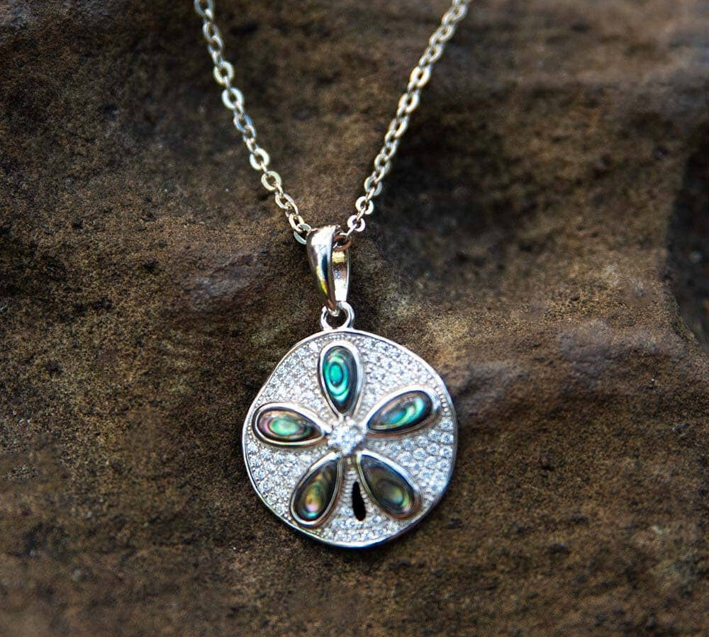 Abalone Pavé Sand Dollar Pendant Pendant Island by Koa Nani 