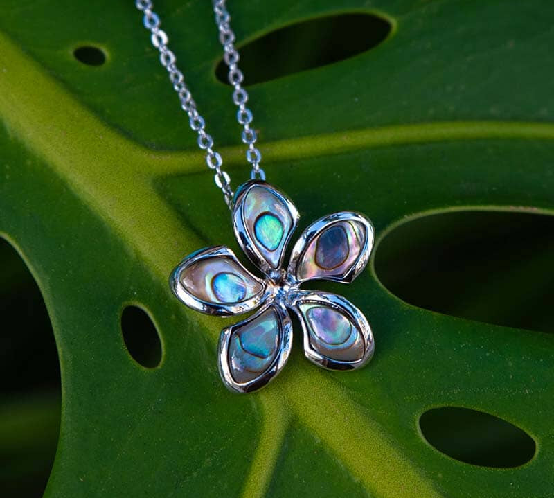 Abalone Sunrise Plumeria Pendant Pendant Island by Koa Nani 