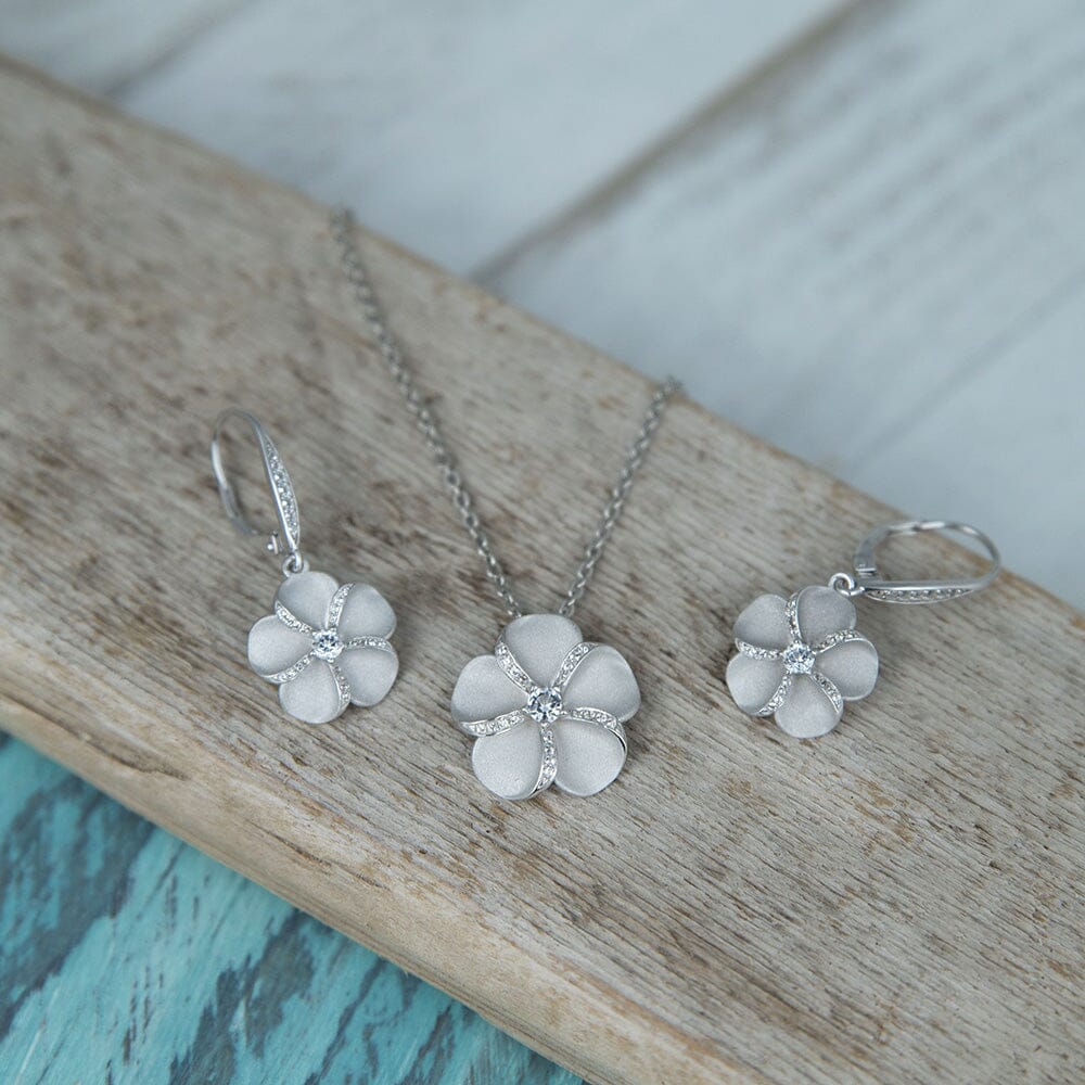 Aloha Plumeria Pendant & Earrings Set Other Island by Koa Nani 