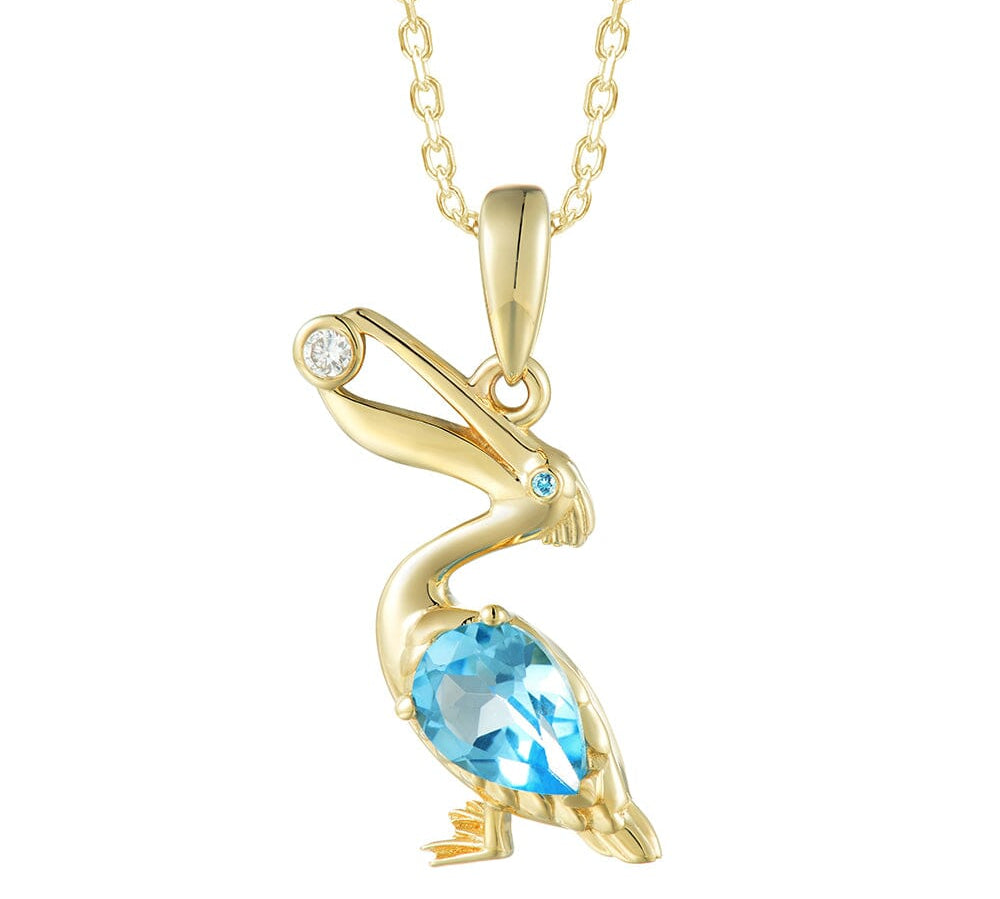 Aquamarine Pelican Pendant Pendant Island by Koa Nani 