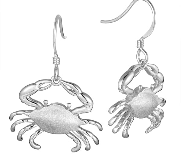 Atlantic Blue Crab Earrings Earrings Island by Koa Nani White Gold 