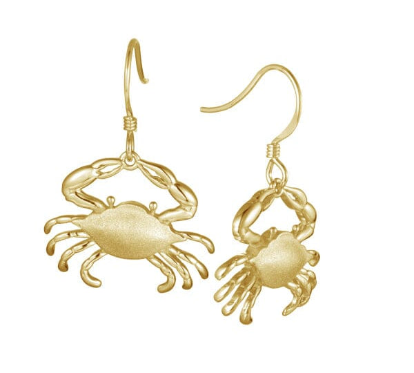 Atlantic Blue Crab Earrings Earrings Island by Koa Nani Yellow Gold 