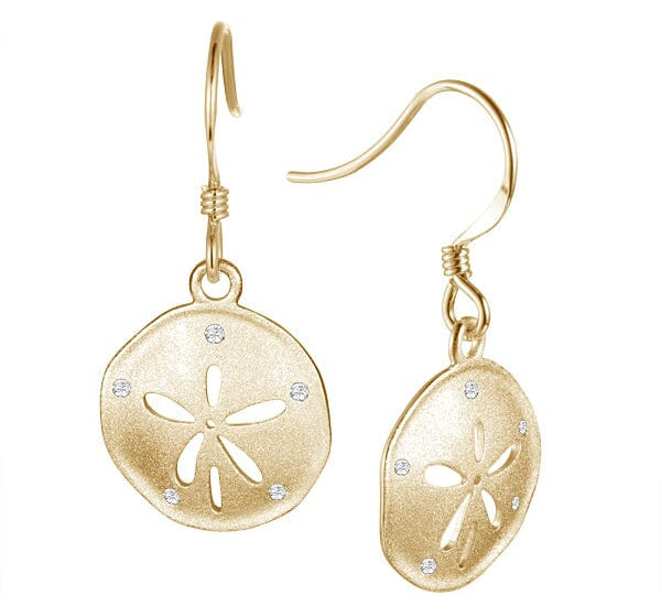 Atlantic Sand Dollar Hook Earrings Earrings Island by Koa Nani Yellow Gold 