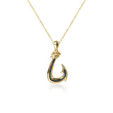 Black Diamond Makau Fishhook Pendant Pendant Island by Koa Nani 