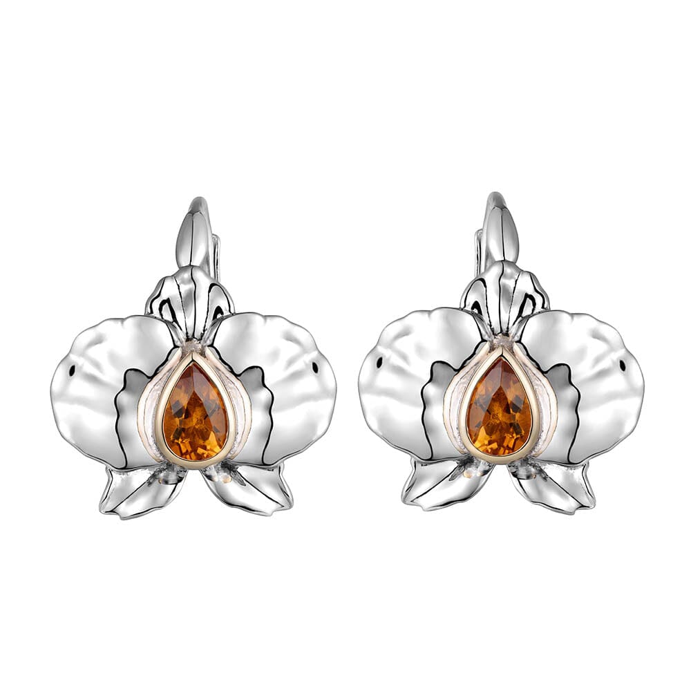 Citrine Orchid Earrings Earrings Island by Koa Nani 