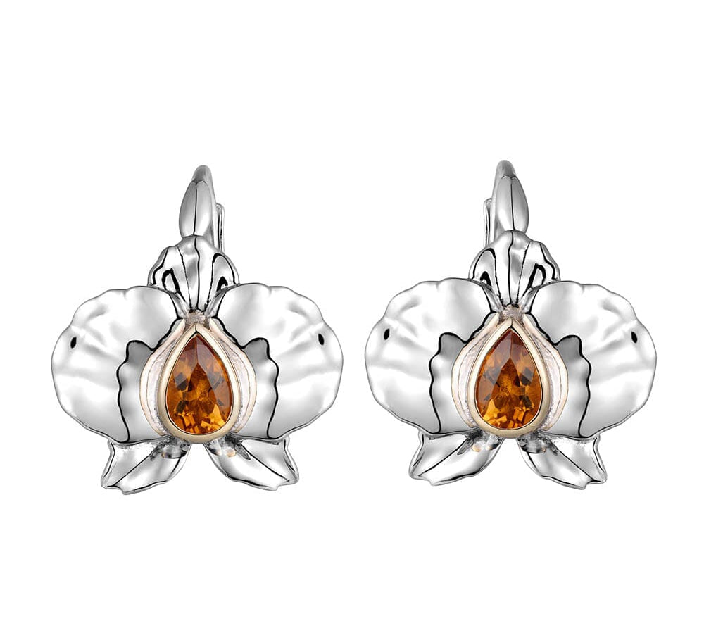 Citrine Orchid Earrings Earrings Island by Koa Nani 