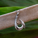 Engraved Fishhook Pendant Pendant Island by Koa Nani 