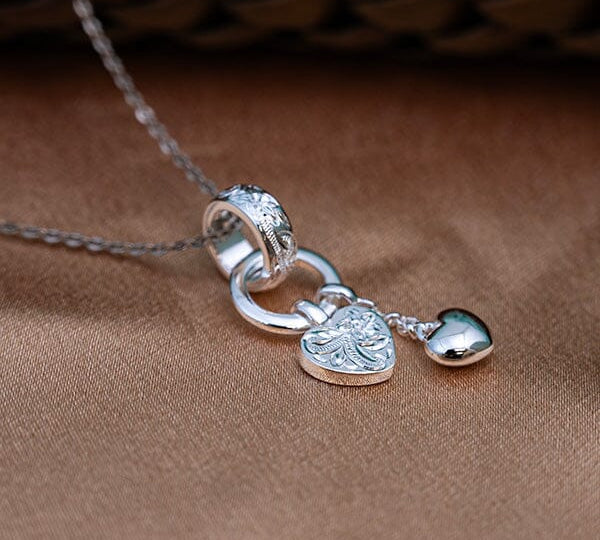 Engraved Heart Charm Pendant Pendant Island by Koa Nani 