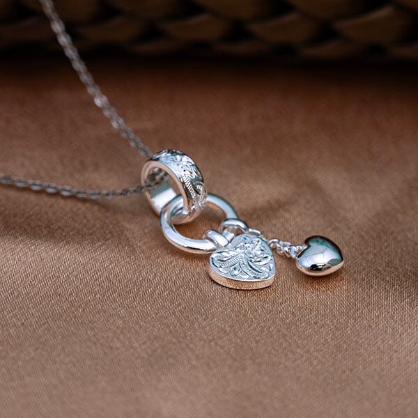 Engraved Heart Charm Pendant Pendant Island by Koa Nani 