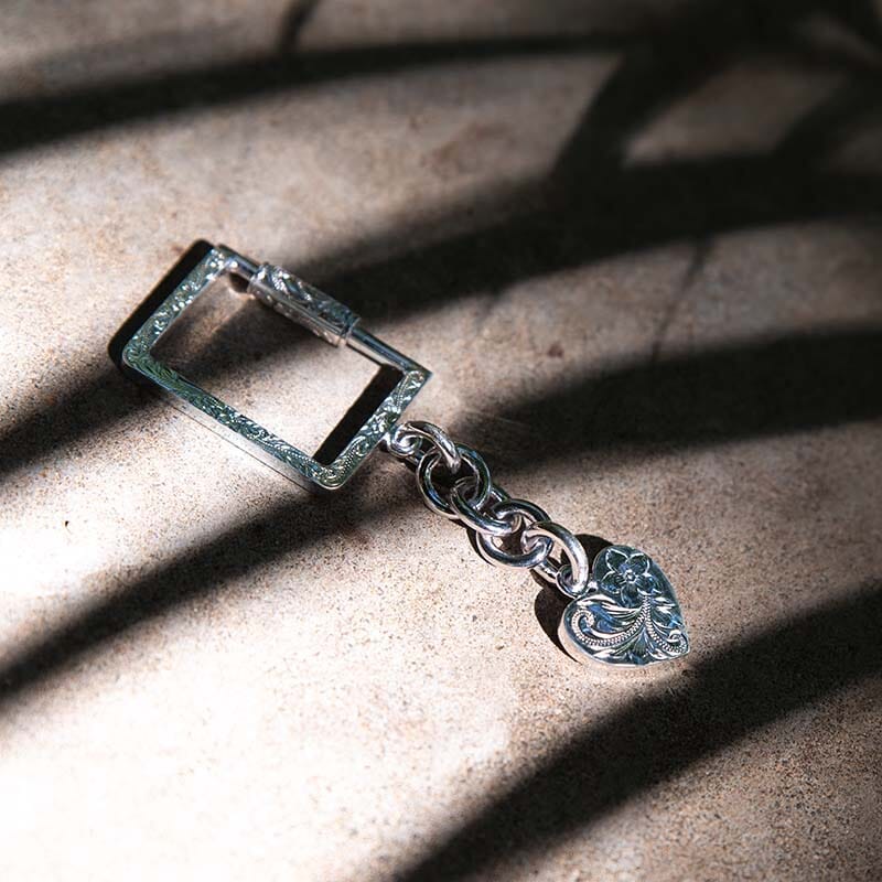 Engraved Heart Key Chain Other Island by Koa Nani 