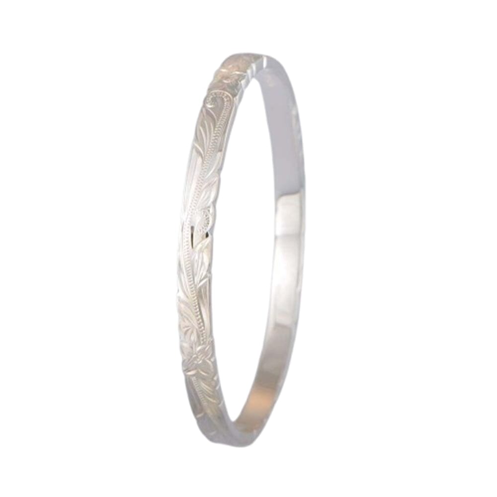 Engraved Plumeria Cut-out Bangle Bangle Island by Koa Nani 