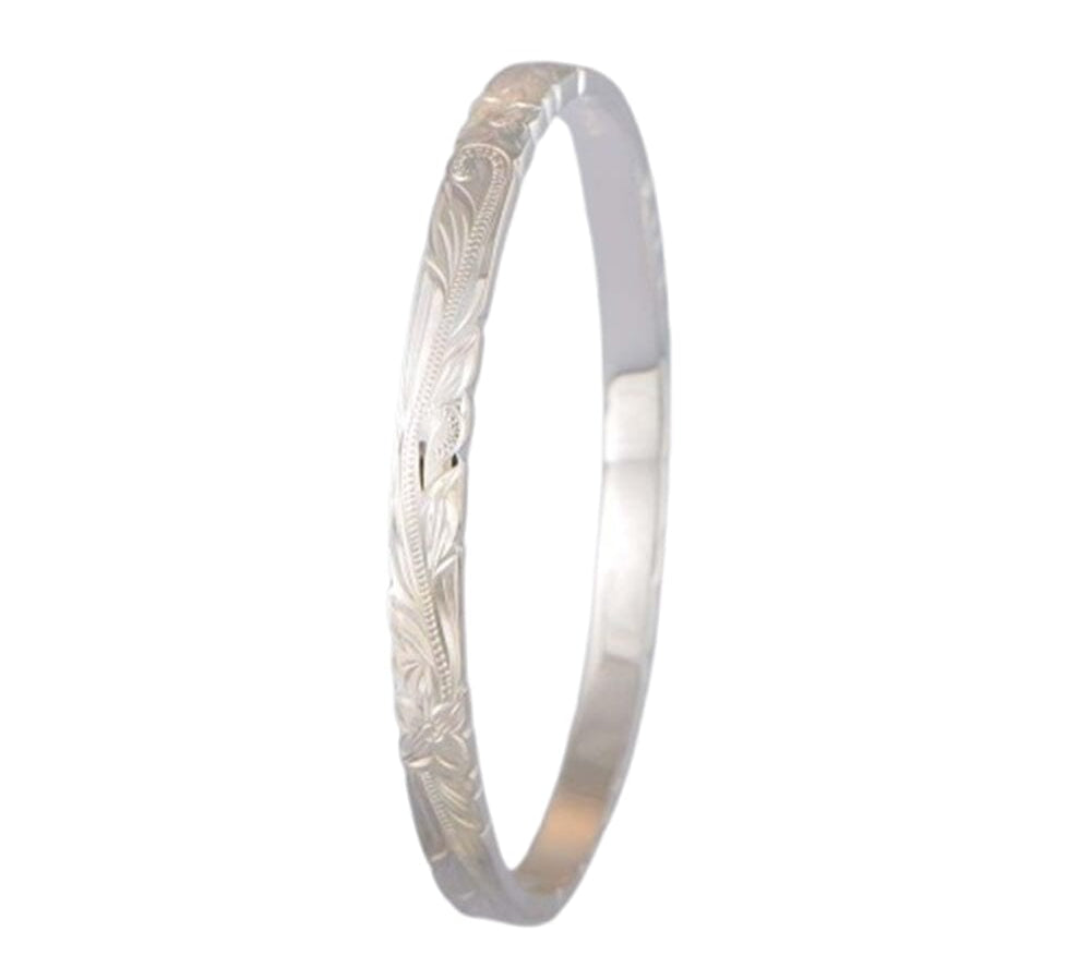 Engraved Plumeria Cut-out Bangle Bangle Island by Koa Nani 