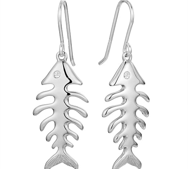 Fishbone Earrings Earrings Island by Koa Nani White Gold 