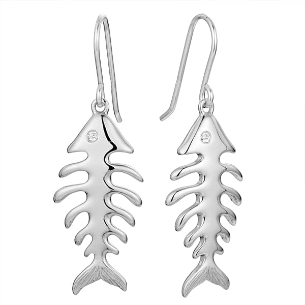 Fishbone Earrings Earrings Island by Koa Nani White Gold 