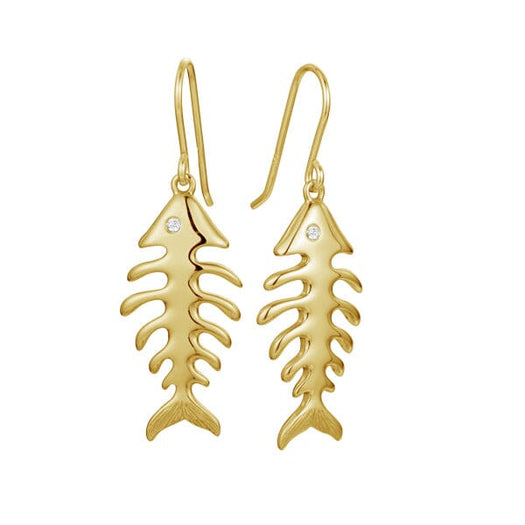 Fishbone Earrings Earrings Island by Koa Nani Yellow Gold 