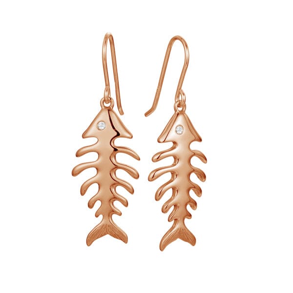 Fishbone Earrings Earrings Island by Koa Nani Rose Gold 