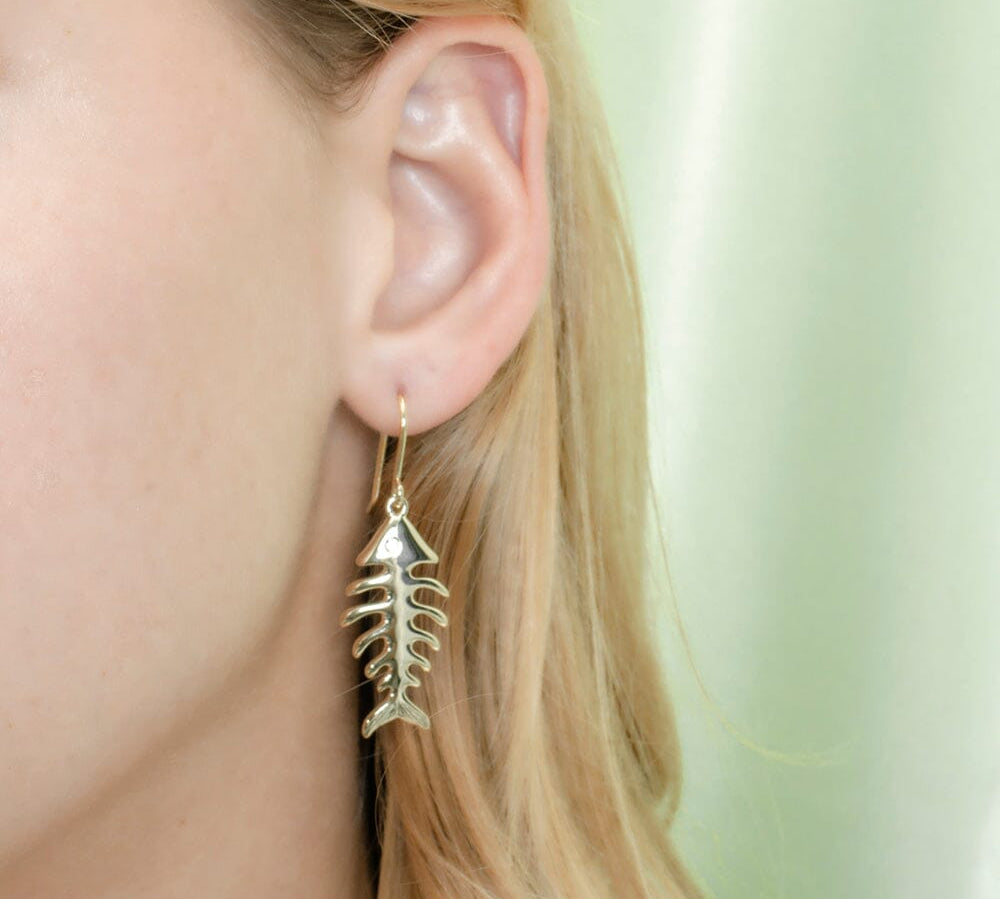 Fishbone Earrings Earrings Island by Koa Nani 