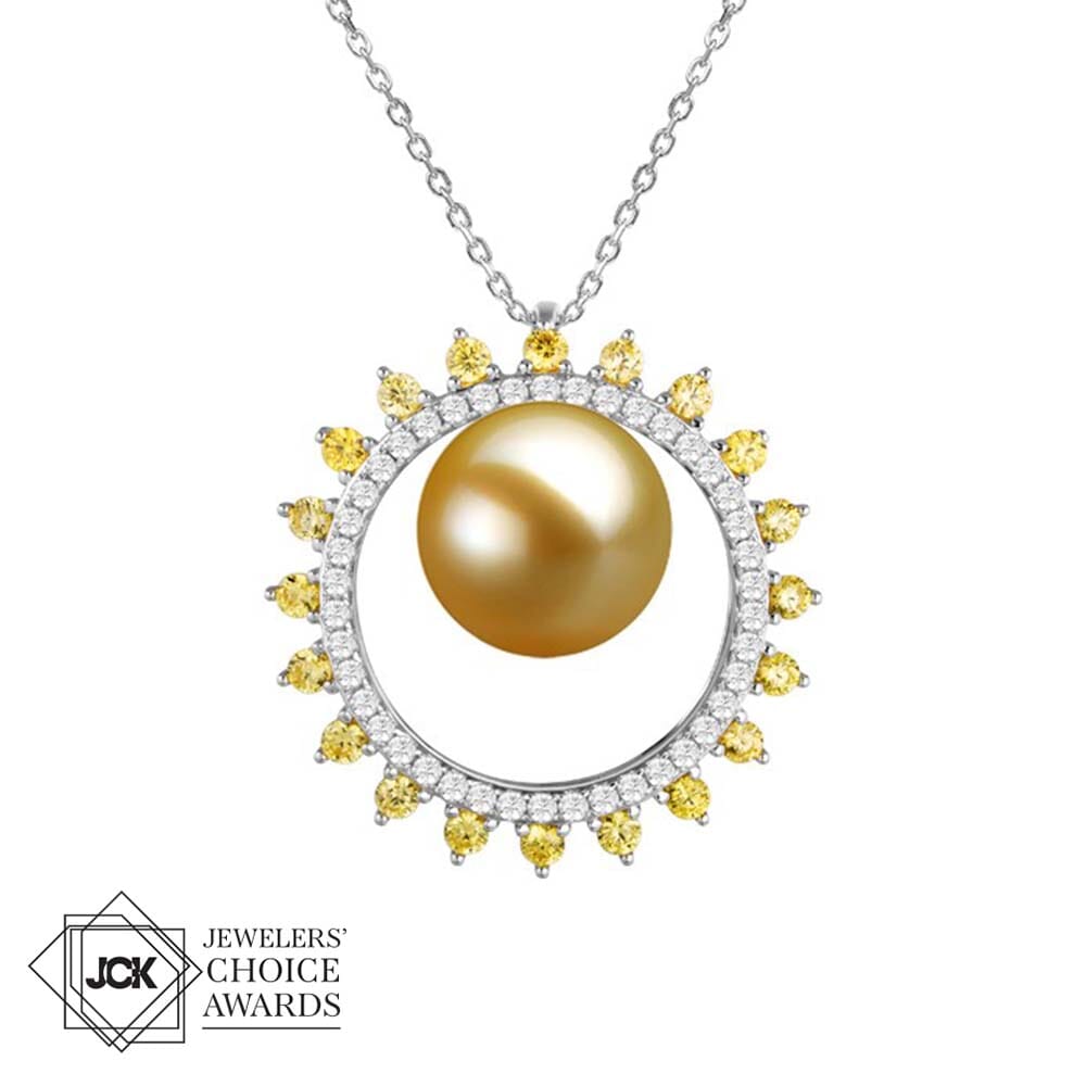 Golden South Sea Pearl Sun Pendant Pendant Island by Koa Nani 