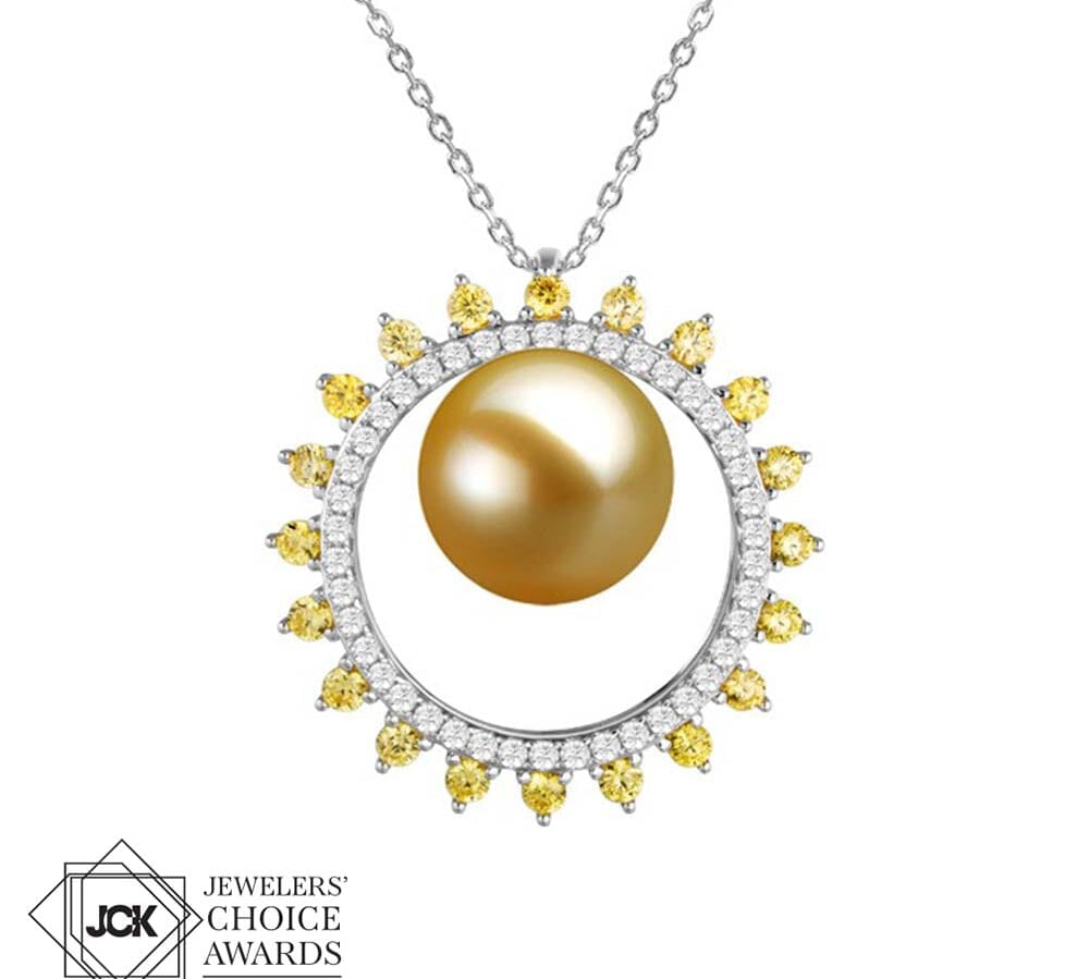 Golden South Sea Pearl Sun Pendant Pendant Island by Koa Nani 