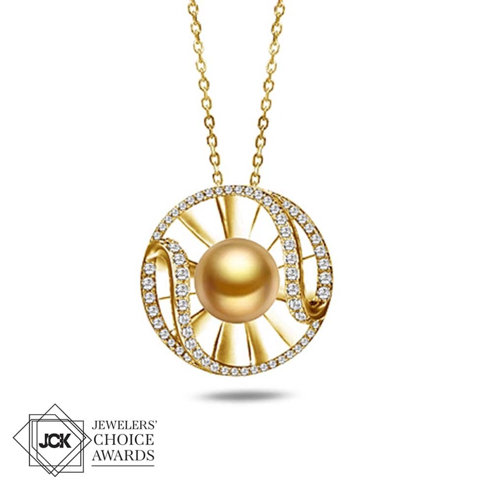 Golden South Sea Pearl Sun & Wave Pendant Pendant Island by Koa Nani 