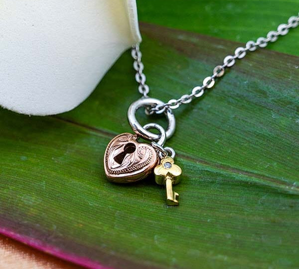 Heart & Key Charm Pendant Pendant Island by Koa Nani 