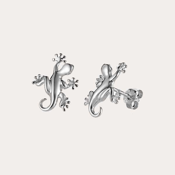island lifestyle earrings collection featuring a pair of gecko earrings with stud backings