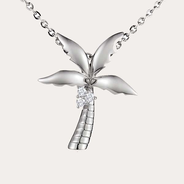 island lifestyle pendant collection features a palm tree pendant with coconut diamonds