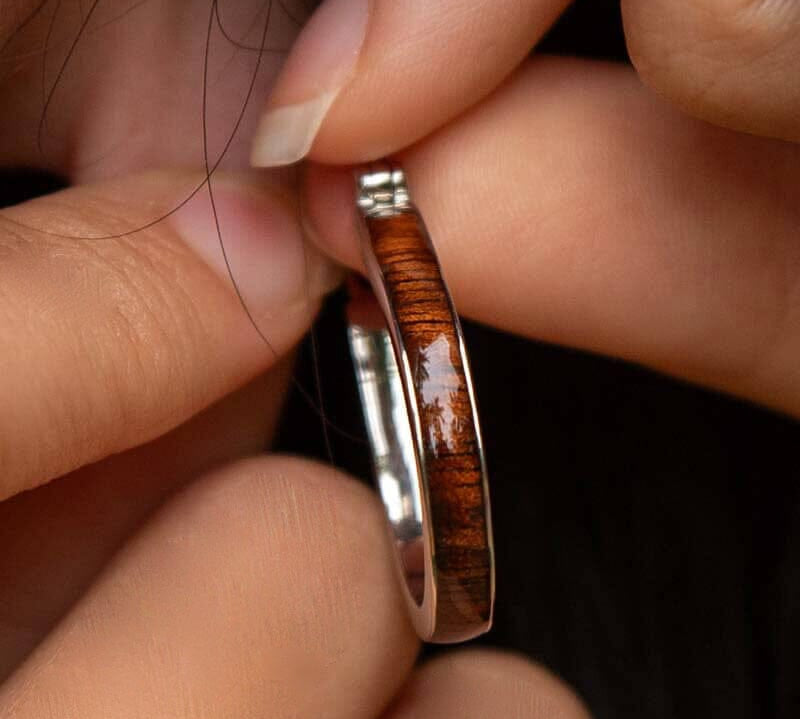 Koa Wood Hoop Earrings Earrings Island by Koa Nani 