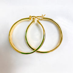 Koa Wood Hoop Earrings Earrings Island by Koa Nani Gold 