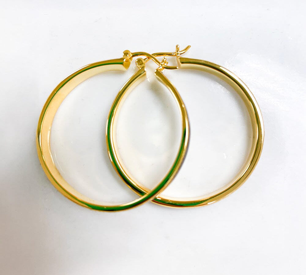 Koa Wood Hoop Earrings Earrings Island by Koa Nani Gold 