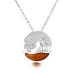 Koa Wood Ocean Wave Pendant Pendant Island by Koa Nani Large 