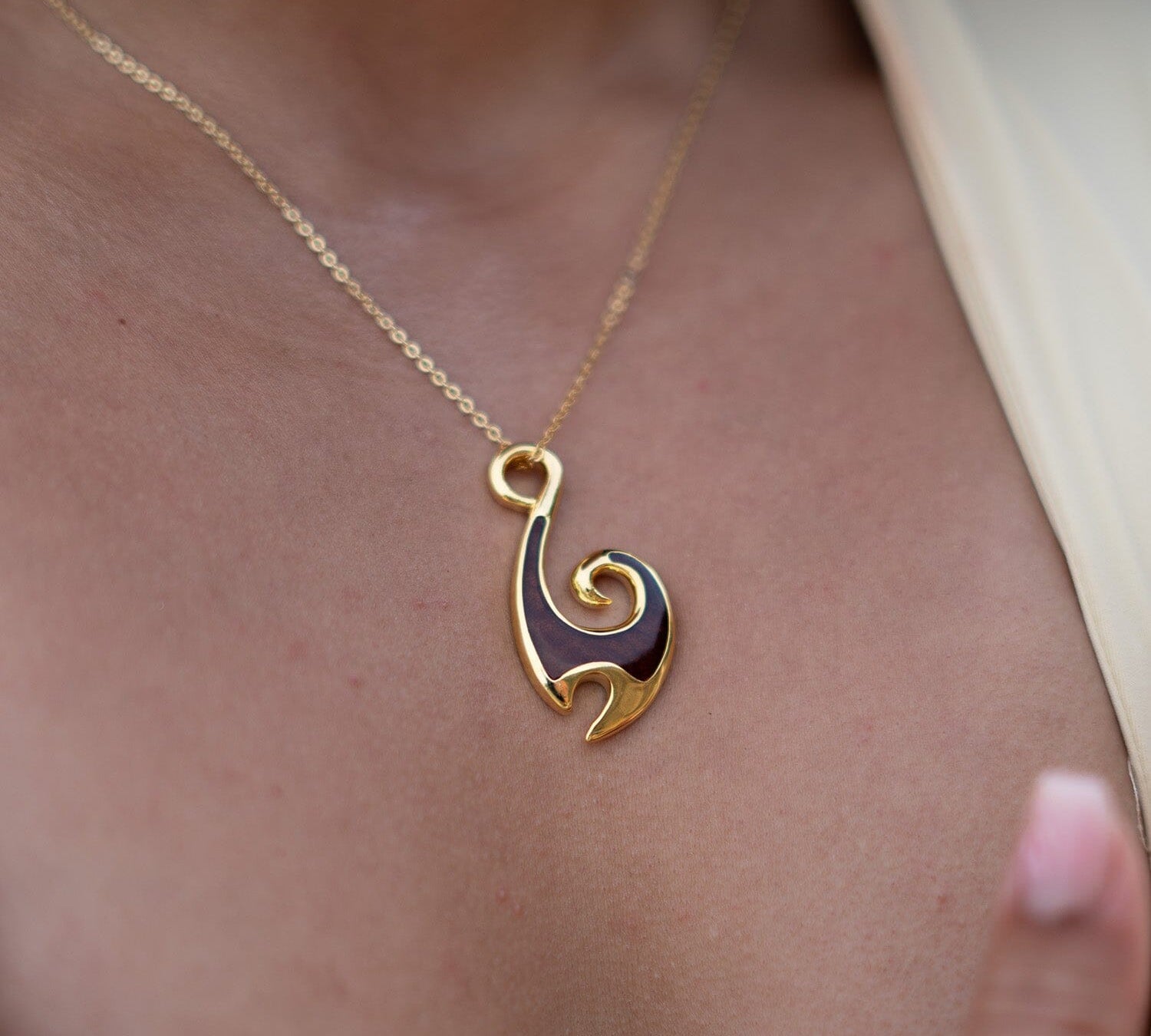 Koa Wood Opah Fish Hook Pendant Pendant Island by Koa Nani 